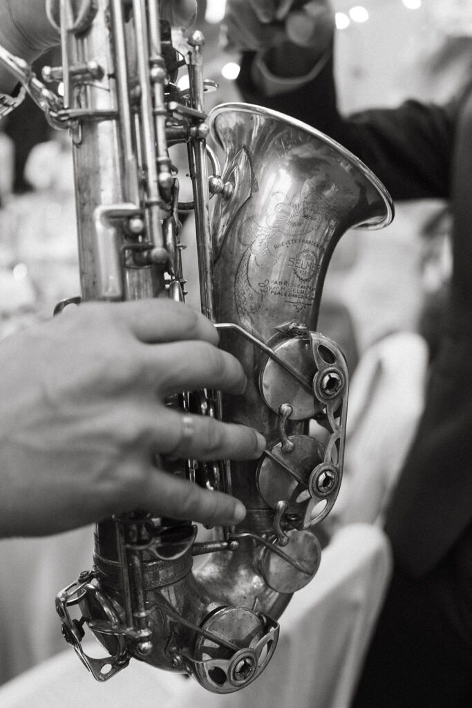 Wedding musician performing live during the evening reception